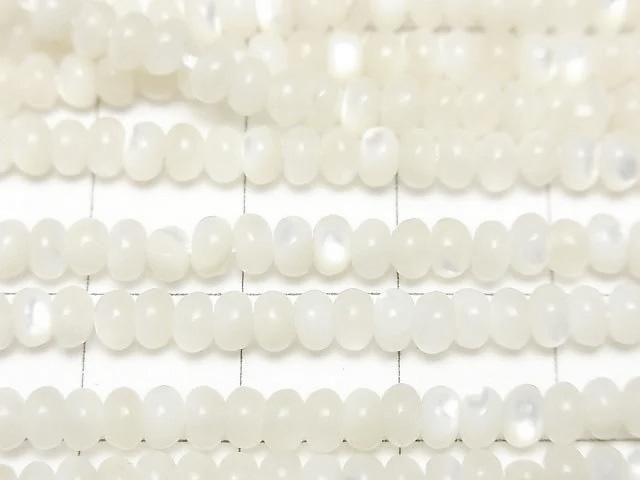 [Video] Mother of Pearl MOP Rondelle 4x4x2mm 1-strand beads (approx. 15inch/37cm)