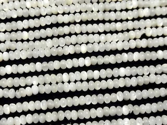 [Video] Mother of Pearl MOP Rondelle 4x4x2mm 1-strand beads (approx. 15inch/37cm)
