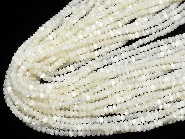 [Video] Mother of Pearl MOP Rondelle 4x4x2mm 1-strand beads (approx. 15inch/37cm)