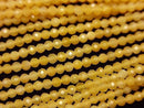High Quality! Yellow Jade Faceted Round 2mm 1strand beads (aprx.15inch/37cm)