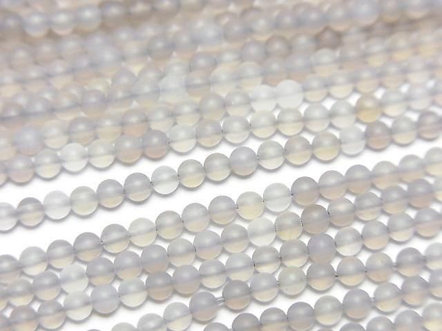 [Video] Frost Gray Onyx Round 2mm 1strand beads (aprx.15inch/37cm)