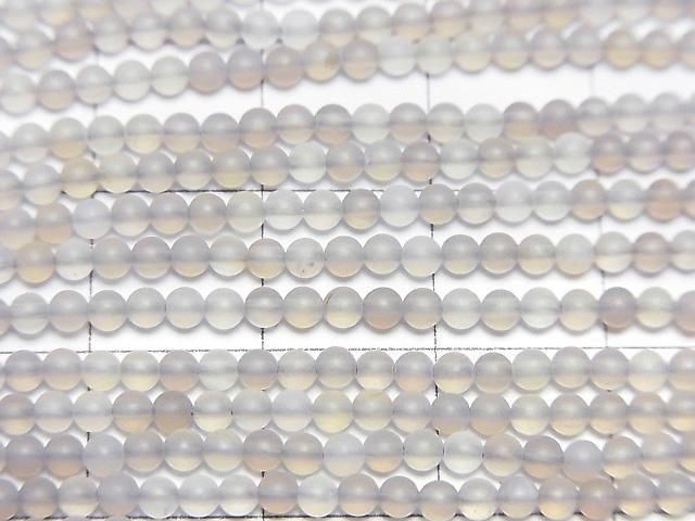 [Video] Frost Gray Onyx Round 2mm 1strand beads (aprx.15inch/37cm)