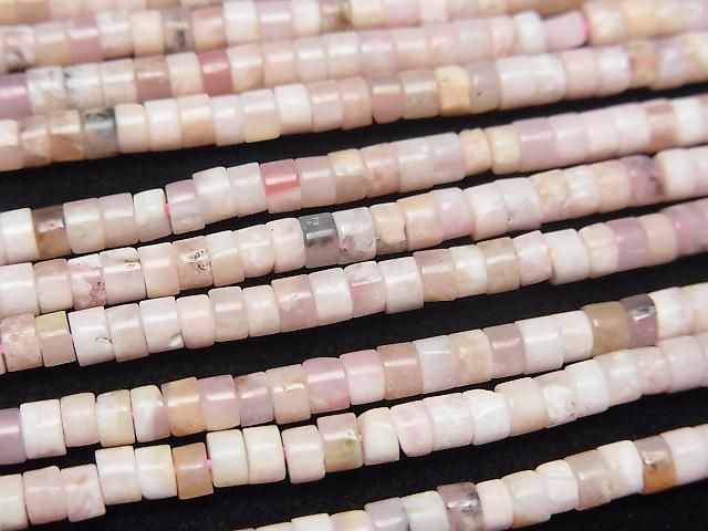 [Video] Pink Opal AA Rondelle (Heishi) 3x3x2mm 1strand beads (aprx.15inch/37cm)