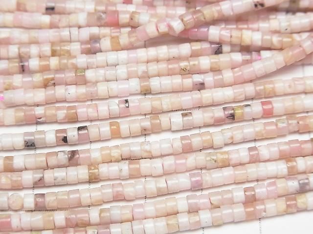 [Video] Pink Opal AA Rondelle (Heishi) 3x3x2mm 1strand beads (aprx.15inch/37cm)