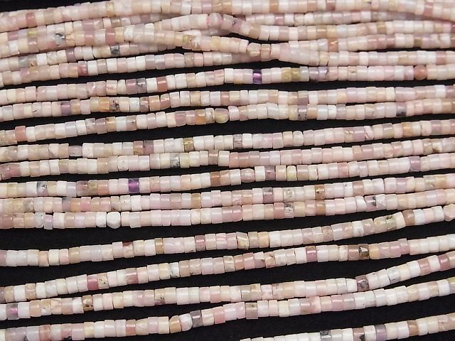 [Video] Pink Opal AA Rondelle (Heishi) 3x3x2mm 1strand beads (aprx.15inch/37cm)