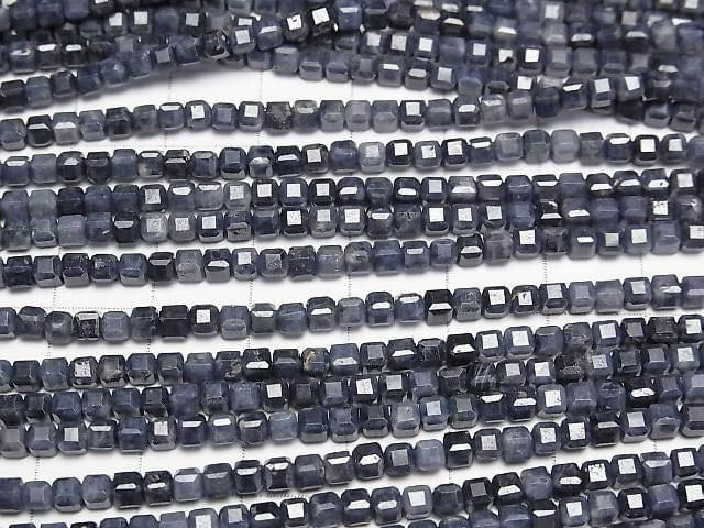 [Video] High Quality! Sapphire AA+ Cube Shape 3x3x3mm half or 1strand beads (aprx.15inch/37cm)