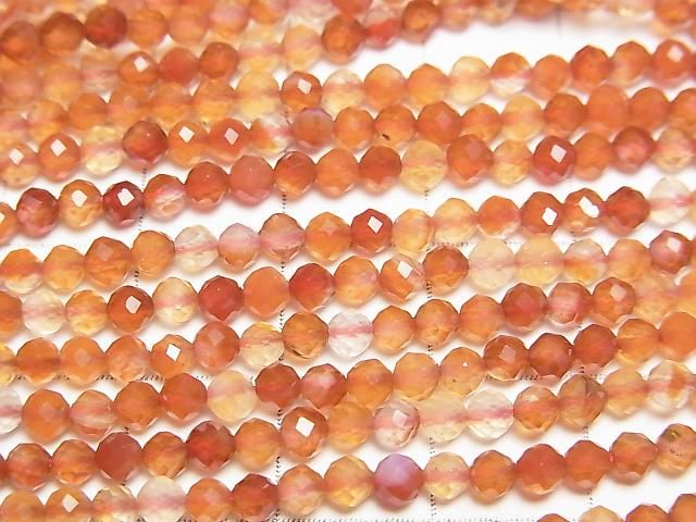 [Video]High Quality! Mixed Carnelian Faceted Round 3.5mm 1strand beads (aprx.15inch/37cm)