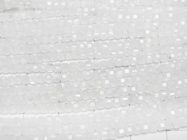 [Video]High Quality! Rainbow Moonstone AA++ Cube Shape 2x2x2mm 1strand beads (aprx.15inch/37cm)