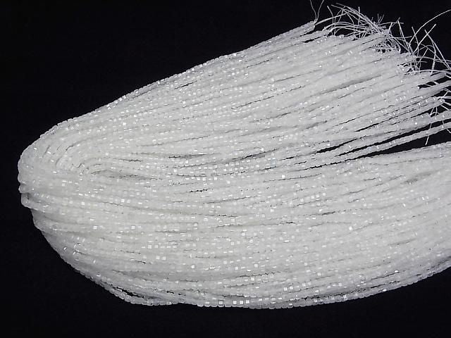 [Video]High Quality! Rainbow Moonstone AA++ Cube Shape 2x2x2mm 1strand beads (aprx.15inch/37cm)