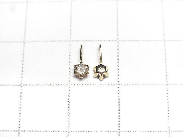 [Japan]Light Brown Diamond Round Faceted 3x3mm Pendant [18K Yellow Gold]