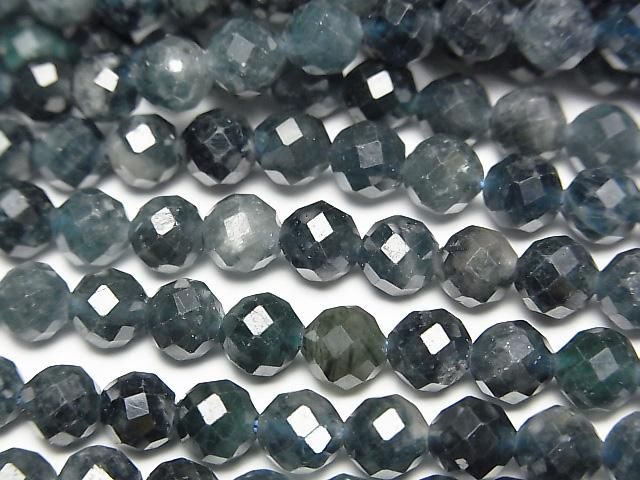 [Video]High Quality! Indigolite Tourmaline AA Faceted Round 5mm half or 1strand beads (aprx.15inch/37cm)