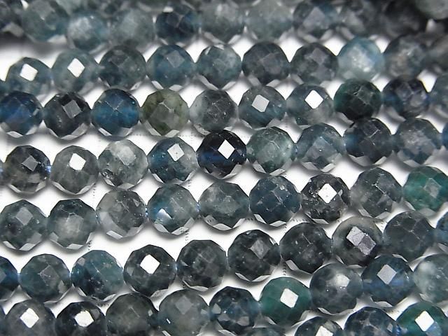 [Video]High Quality! Indigolite Tourmaline AA Faceted Round 5mm half or 1strand beads (aprx.15inch/37cm)