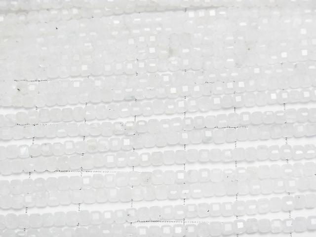 [Video]High Quality! Rainbow Moonstone AA Cube Shape 2x2x2mm 1strand beads (aprx.15inch/37cm)