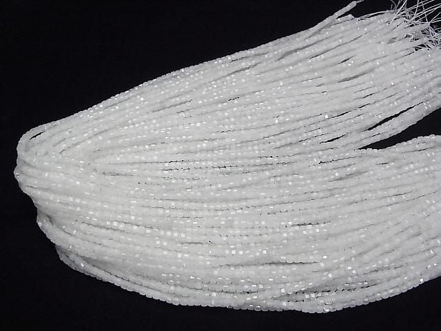 [Video]High Quality! Rainbow Moonstone AA Cube Shape 2x2x2mm 1strand beads (aprx.15inch/37cm)