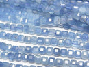 [Video]High Quality! Deep Blue Aquamarine AA++ Cube Shape 3x3x3mm half or 1strand beads (aprx.15inch/37cm)