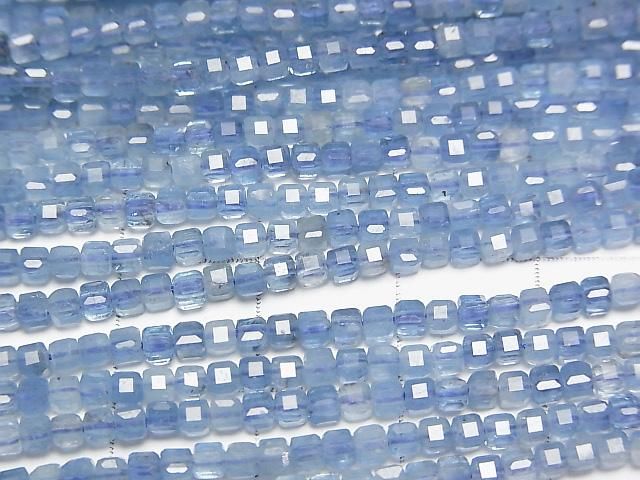 [Video]High Quality! Deep Blue Aquamarine AA++ Cube Shape 2x2x2mm 1strand beads (aprx.15inch/37cm)