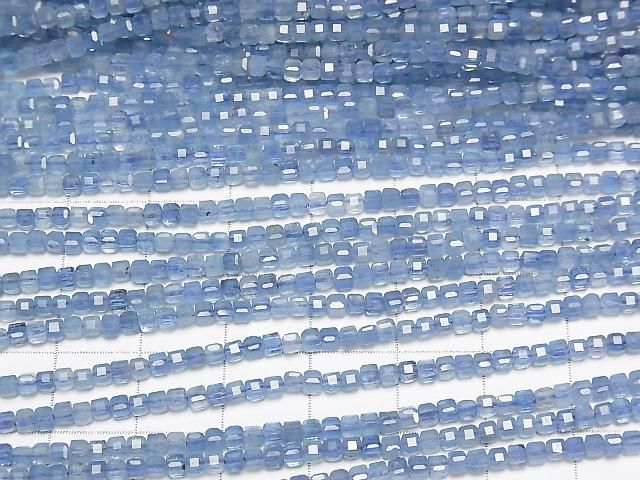 [Video]High Quality! Deep Blue Aquamarine AA++ Cube Shape 2x2x2mm 1strand beads (aprx.15inch/37cm)