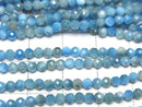 [Video] High Quality! Blue Apatite AA Faceted Round 3mm 1-strand beads (approx. 15 inches/37 cm)