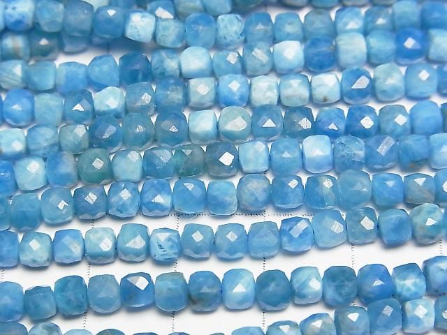 [Video]High Quality! Madagascar Apatite AA+ Cube Shape 4x4x4mm 1strand beads (aprx.15inch/37cm)