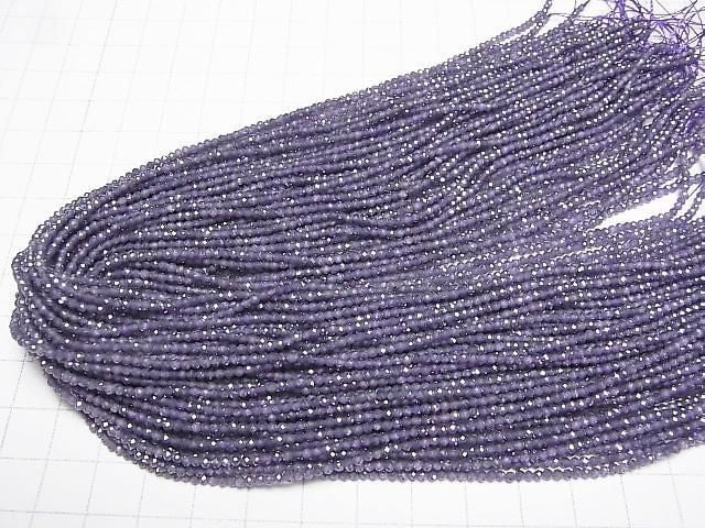 [Video]High Quality! Cubic Zirconia AAA Faceted Round 2mm [Violet] 1strand beads (aprx.14inch/35cm)