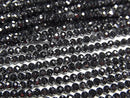 [Video]High Quality! Cubic Zirconia AAA Faceted Round 2mm [Black] 1strand beads (aprx.14inch/35cm)