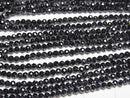 [Video]High Quality! Cubic Zirconia AAA Faceted Round 2mm [Black] 1strand beads (aprx.14inch/35cm)
