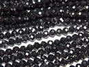 [Video]High Quality! Cubic Zirconia AAA Faceted Round 3mm [Black] 1strand beads (aprx.14inch/35cm)