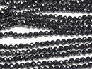 [Video]High Quality! Cubic Zirconia AAA Faceted Round 3mm [Black] 1strand beads (aprx.14inch/35cm)
