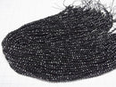 [Video]High Quality! Cubic Zirconia AAA Faceted Round 3mm [Black] 1strand beads (aprx.14inch/35cm)