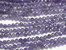 [Video]High Quality! Cubic Zirconia AAA Faceted Round 3mm [Violet] 1strand beads (aprx.14inch/35cm)