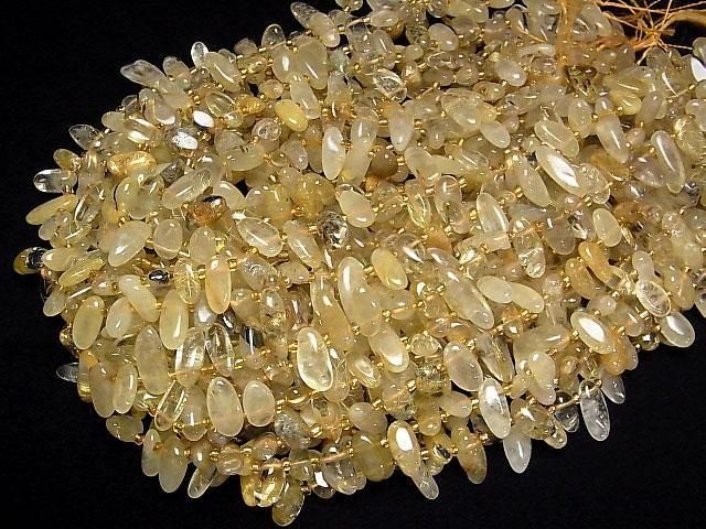 [Video]Rutilated Quartz AA Nugget Top Side Drilled Hole 1strand beads (aprx.15inch/36cm)