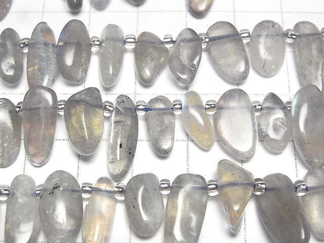[Video]Labradorite AA++ Nugget Top Side Drilled Hole 1strand beads (aprx.15inch/36cm)