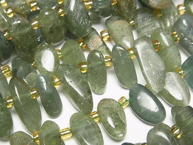 [Video] Green Apatite AA Nugget Top Side Drilled Hole 1strand beads (aprx.14inch/35cm)