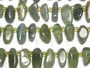 [Video] Green Apatite AA Nugget Top Side Drilled Hole 1strand beads (aprx.14inch/35cm)