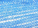 [Video]High Quality! Cubic Zirconia AAA Faceted Round 3mm [Blue] 1strand beads (aprx.15inch/36cm)