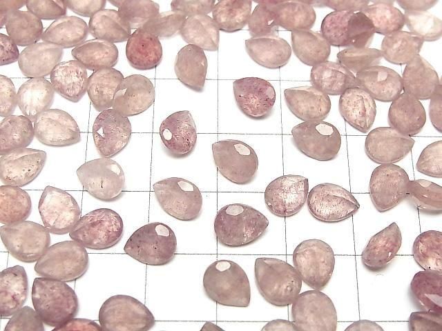 [Video]High Quality Pink Epidote AA++ Loose stone Pear shape Faceted 8x6mm 5pcs