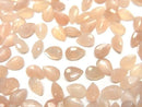 [Video]High Quality Peach Moonstone AAA- Loose stone Pear shape Faceted 6x4mm 10pcs