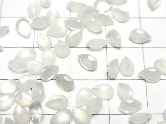 [Video]High Quality White Moonstone AAA- Loose stone Pear shape Faceted 6x4mm 10pcs