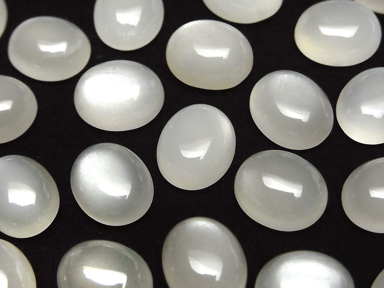 Pierre de lune blanche AAA - Cabochon ovale 12x10mm 2 pcs