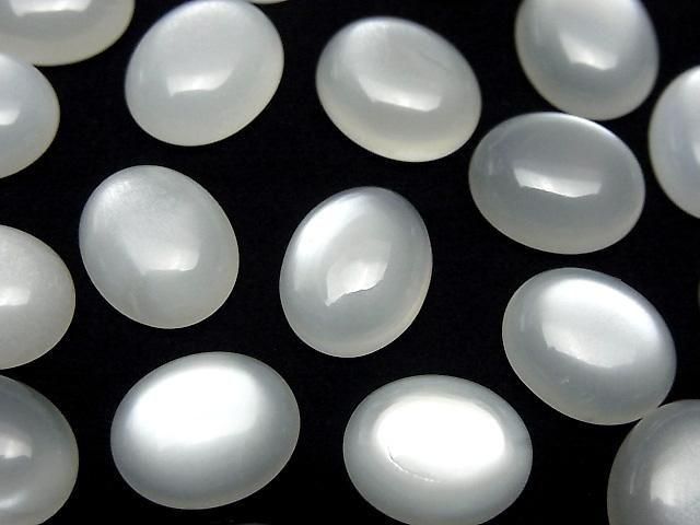 [Video] White Moonstone AAA- Oval Cabochon 12x10mm 2pcs