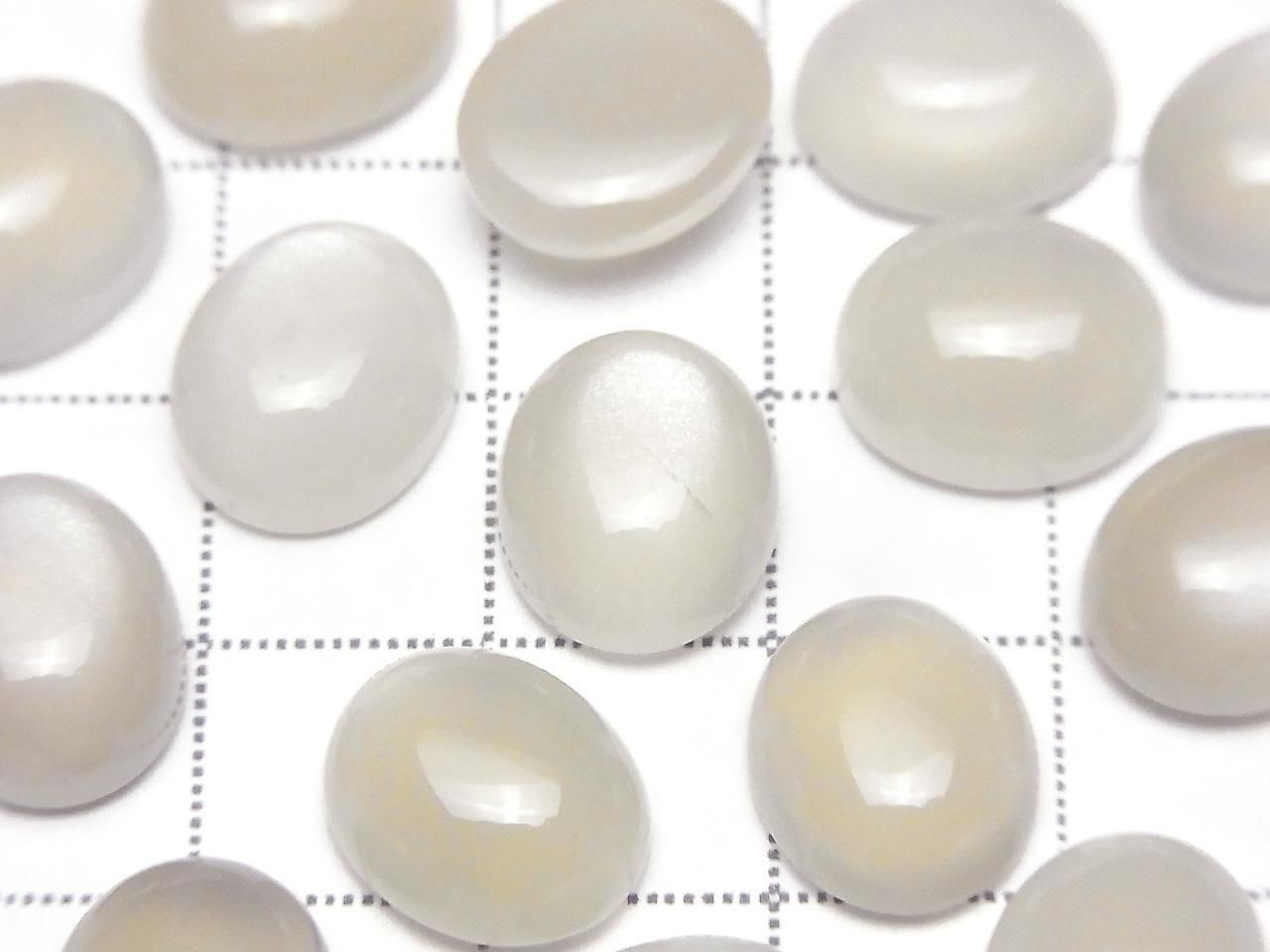 Pierre de lune blanche AAA - Cabochon ovale 12x10mm 2 pcs
