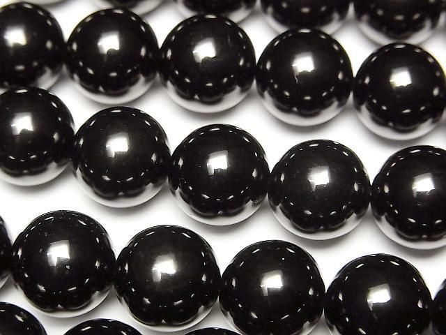 [Video]Natural Jet (Wood Fossil) Round 12mm half or 1strand beads (aprx.15inch/38cm)