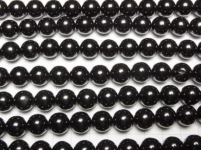 [Video]Natural Jet (Wood Fossil) Round 12mm half or 1strand beads (aprx.15inch/38cm)