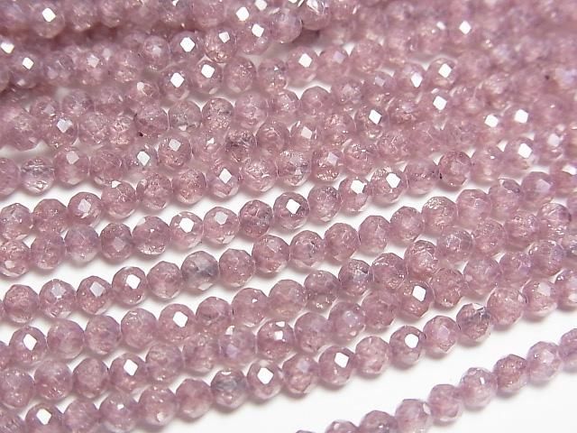 [Video]High Quality! Cubic Zirconia AAA Faceted Round 3mm [Reddish Brown] 1strand beads (aprx.14inch/35cm)