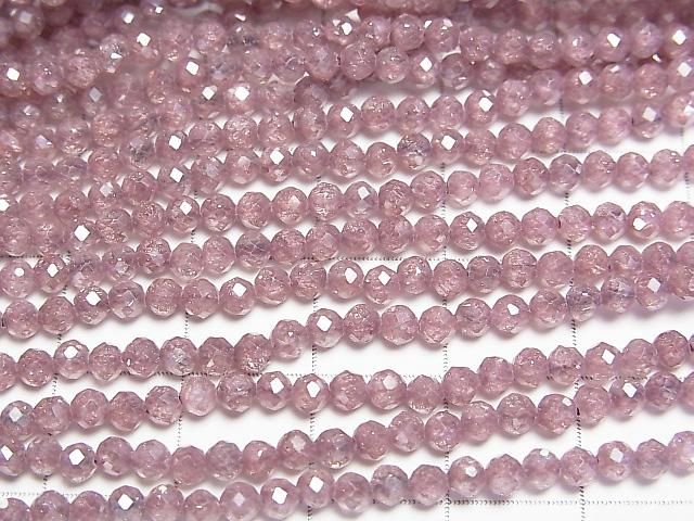 [Video]High Quality! Cubic Zirconia AAA Faceted Round 3mm [Reddish Brown] 1strand beads (aprx.14inch/35cm)