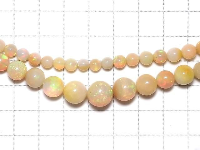 [Video][One of a kind] High Quality Ethiopian Opal AAAAA Round 4.5-10mm 1strand beads (aprx.16inch/40cm) NO.105