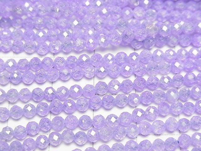 [Video]High Quality! Cubic Zirconia AAA Faceted Round 3mm [Crocus] 1strand beads (aprx.14inch/35cm)
