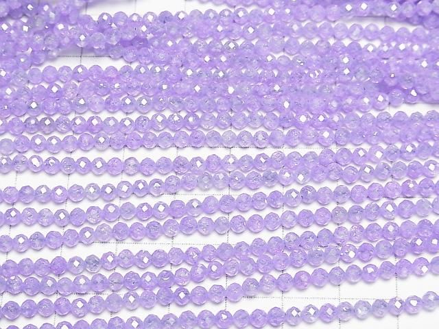[Video]High Quality! Cubic Zirconia AAA Faceted Round 3mm [Crocus] 1strand beads (aprx.14inch/35cm)