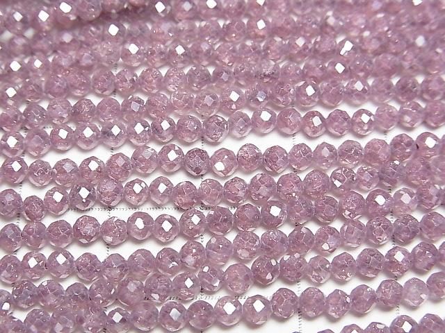 [Video]High Quality! Cubic Zirconia AAA Faceted Round 3mm [Bordeaux Brown] 1strand beads (aprx.14inch/35cm)
