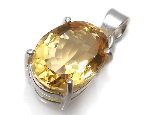 [Video][One of a kind] High Quality Brandy Citrine AAA Faceted Pendant Silver925 NO.51